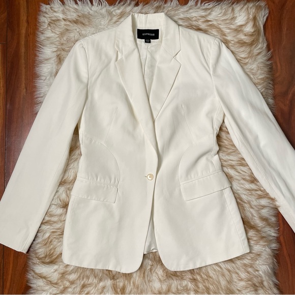 Express winter white fitted blazer. NWOT - Picture 3 of 8